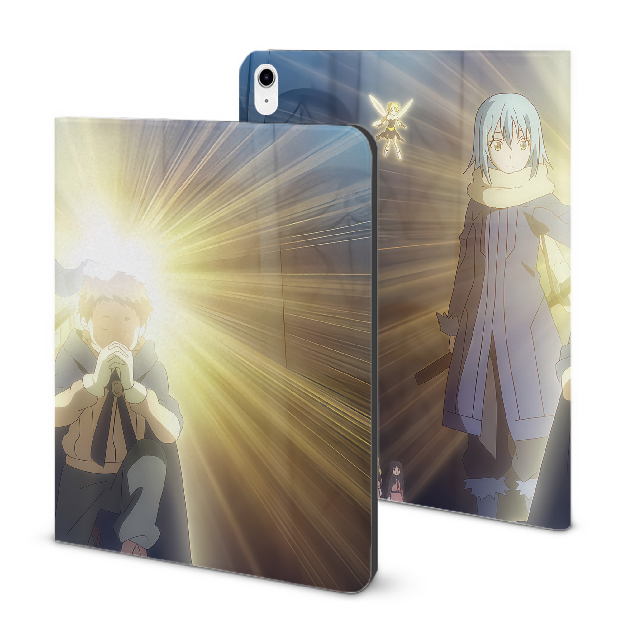 （画像用） 転スラ Regarding Reincarnated to Slime IPad ケース ブック型 PUレザー TPU 耐衝撃 軽量 薄型 ペン収納なし 全面保護 IPad 各モデル対応
